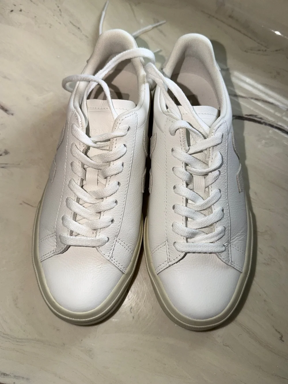 Veja Low-Top Sneakers in Off-White and Cream